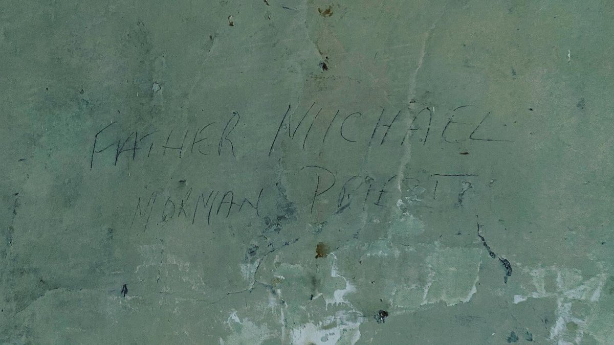 The Father Michael Morman pencilled inscription on the wall