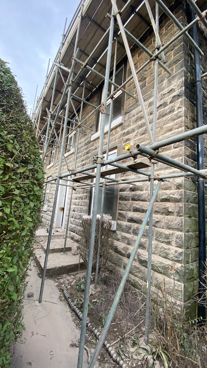 The front door during restoration