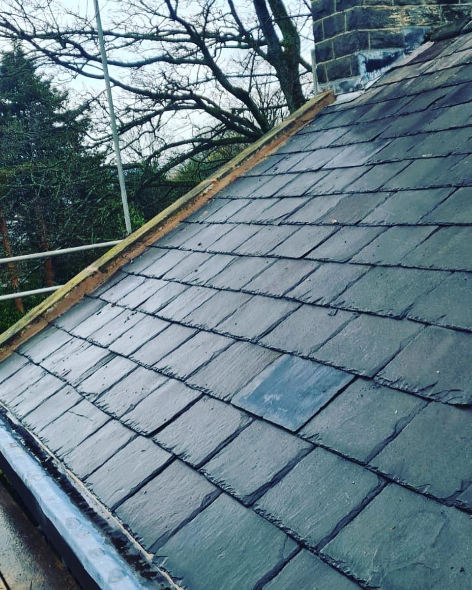 The newly relaid slate roof (1/2)