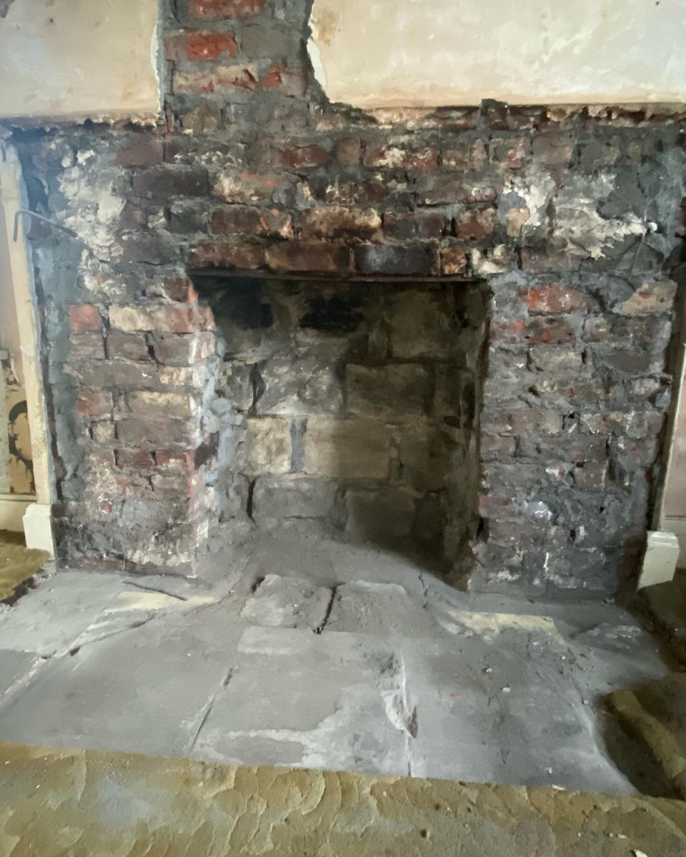 Three fireplaces opened up and ready to clean (3/3)