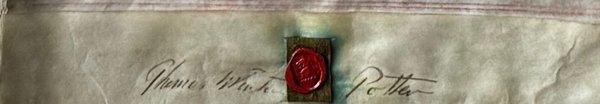 The red wax seal on the 1874 lease