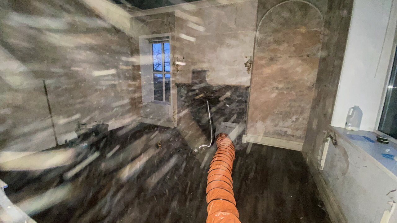 The lounge during restoration