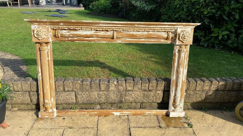 Stripped 1860s mantel mirror frame