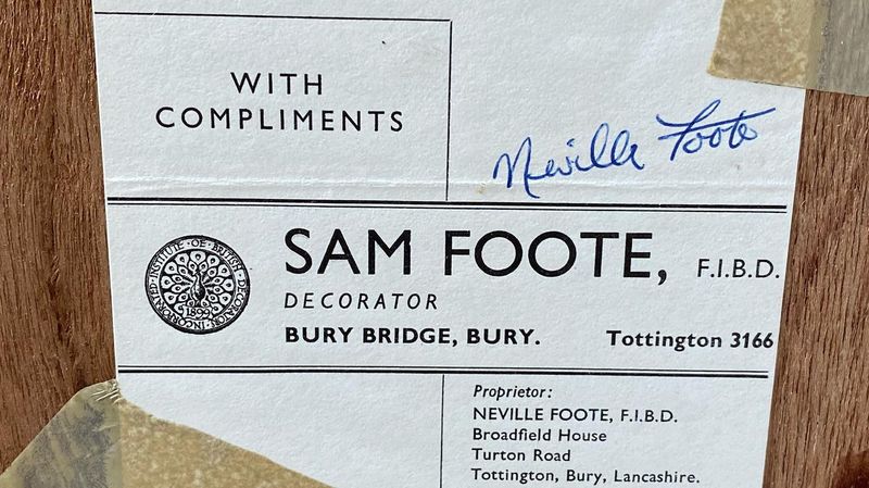 The Sam Foote letterhead found behind the fireplace mirror